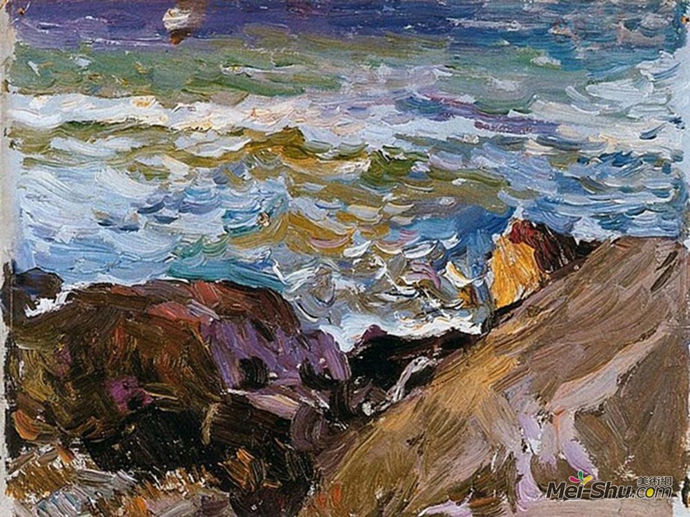华金·索罗拉(Joaquín Sorolla)高清作品《伊比萨海》
