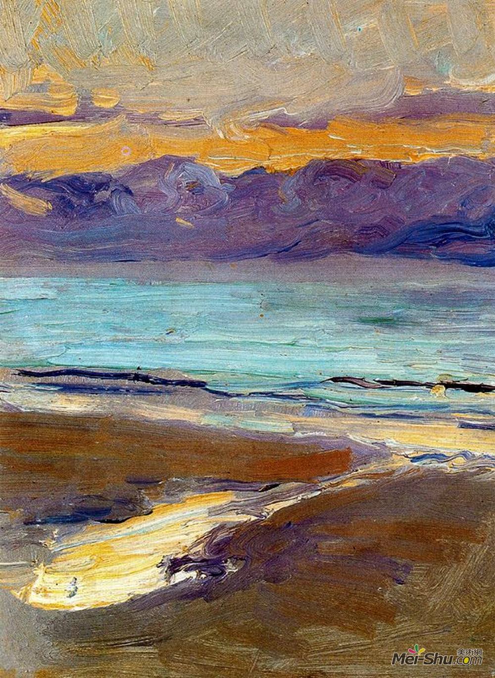 华金·索罗拉(Joaquín Sorolla)高清作品《海滨》