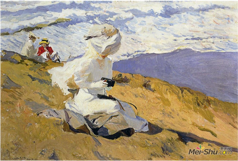 华金·索罗拉(Joaquín Sorolla)高清作品《比亚里茨快照》