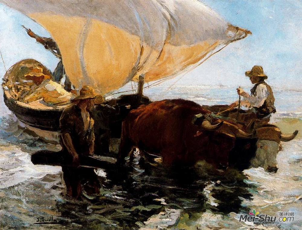 华金·索罗拉(Joaquín Sorolla)高清作品《“渔业东山再起”研究》