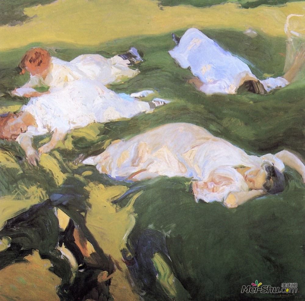华金·索罗拉(Joaquín Sorolla)高清作品《午睡》