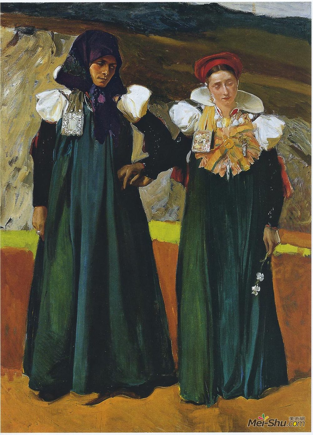 华金·索罗拉(Joaquín Sorolla)高清作品《Traditional dress from the Anso Valley》