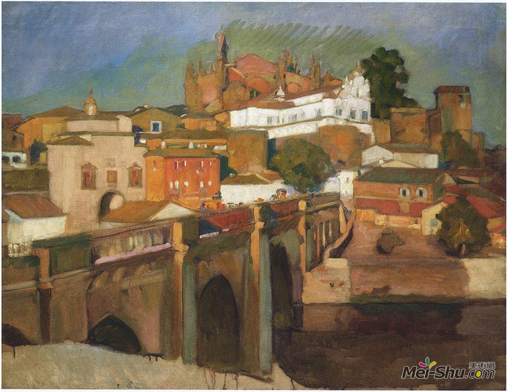 华金·索罗拉(Joaquín Sorolla)高清作品《普朗西西亚观点》