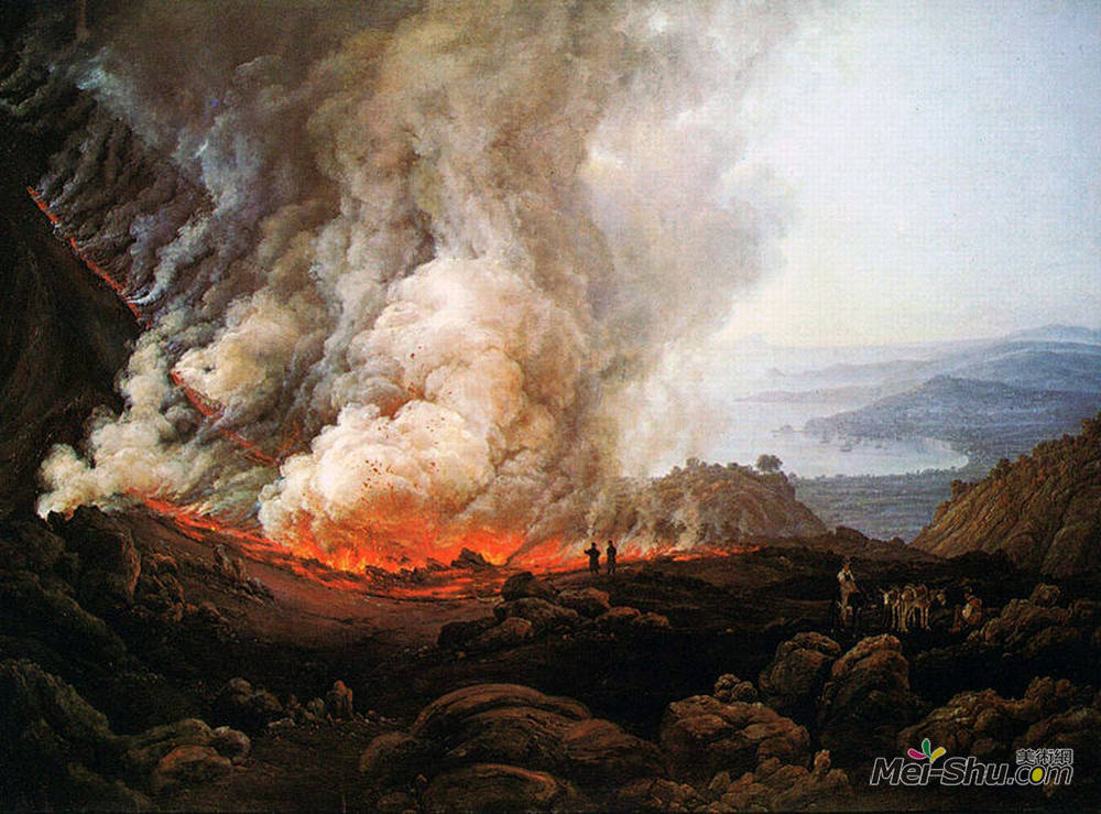 约翰·克里斯蒂安·代赫勒(Johan Christian Dahl)高清作品《维苏威火山爆发》