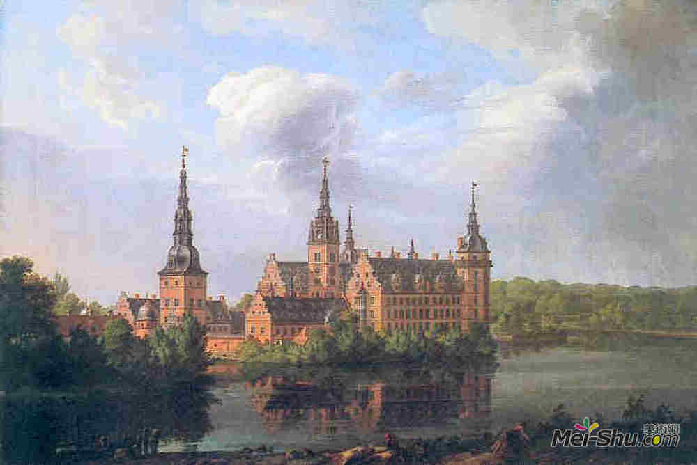 约翰·克里斯蒂安·代赫勒(Johan Christian Dahl)高清作品《菲德烈堡宫》