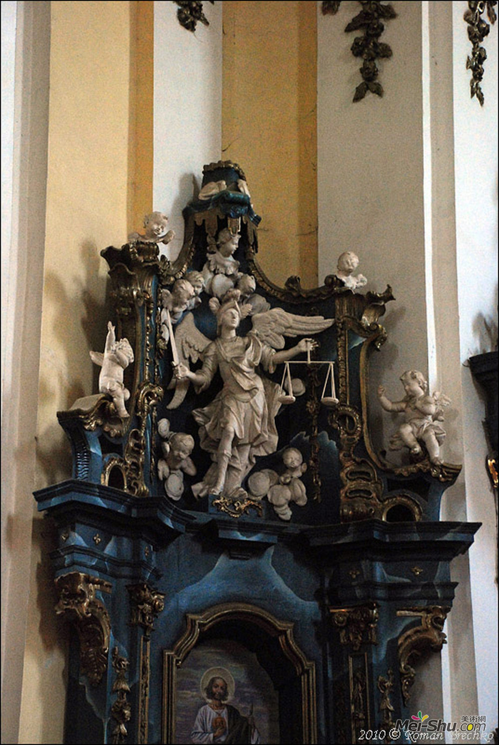 约翰·格奥尔·品泽尔(Johann Georg Pinzel)高清作品《圣约德·撒迪厄斯与大天使米迦勒的祭坛》
