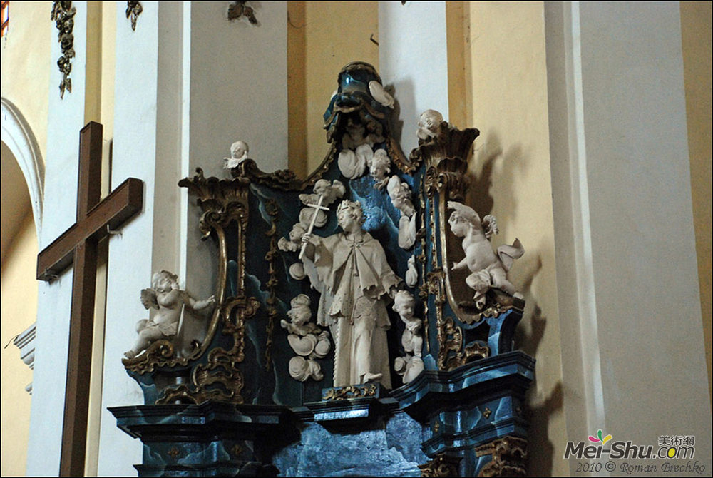 约翰·格奥尔·品泽尔(Johann Georg Pinzel)高清作品《圣尼古拉斯祭坛与Jan Nepomuk雕塑》