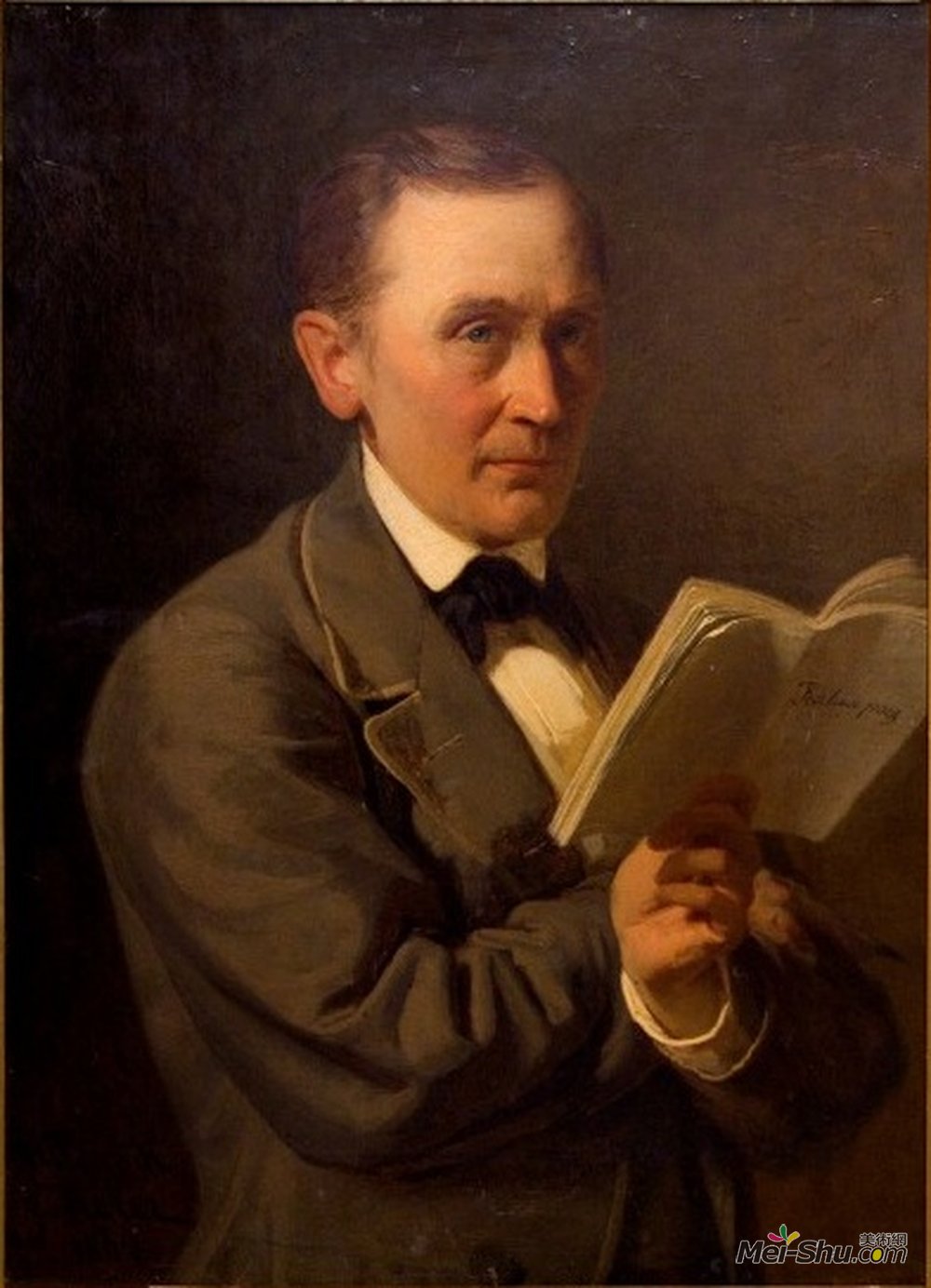 约翰·科勒(Johann Koler)高清作品《Friedrich Reinhold Kreutzwald reading The Kalevipoeg in manu》