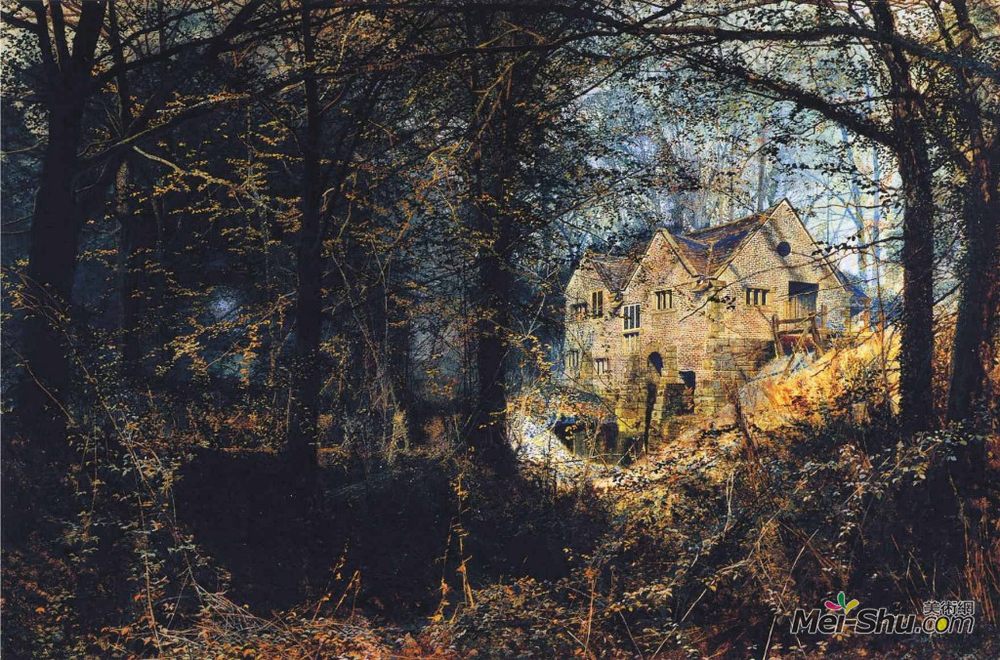 约翰·阿特金森·格里姆肖(John Atkinson Grimshaw)高清作品《秋荣：旧磨坊》