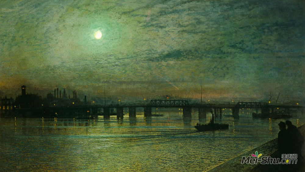 约翰·阿特金森·格里姆肖(John Atkinson Grimshaw)高清作品《贝特西大桥》