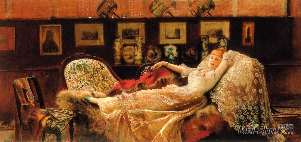 约翰·阿特金森·格里姆肖(John Atkinson Grimshaw)高清作品《白日梦》
