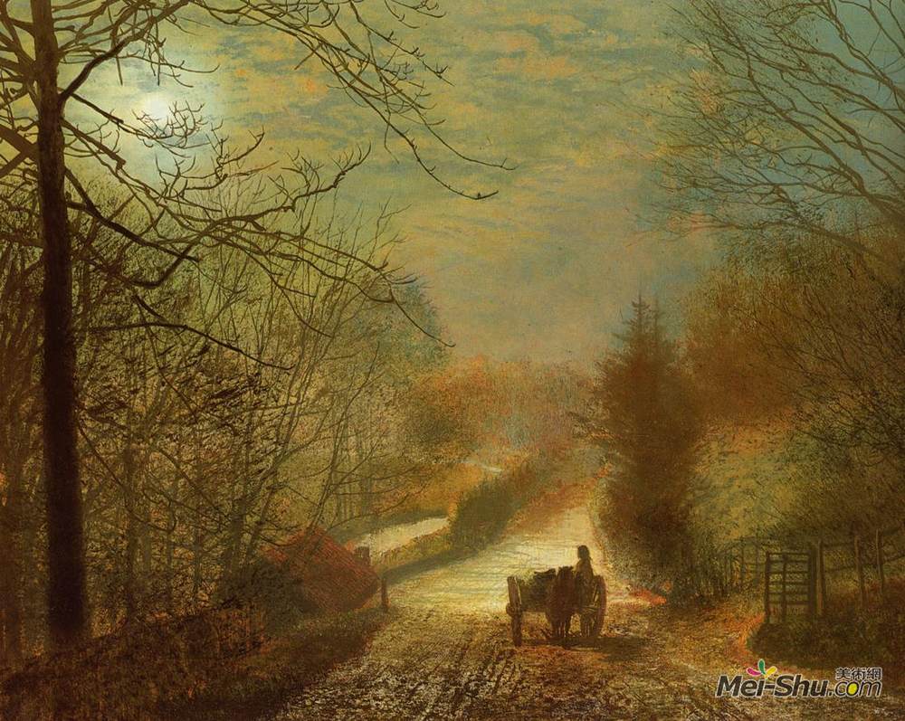 约翰·阿特金森·格里姆肖(John Atkinson Grimshaw)高清作品《Forge Valley, Scarborough》