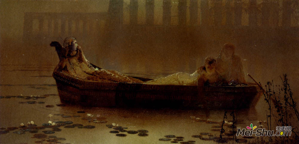 约翰·阿特金森·格里姆肖(John Atkinson Grimshaw)高清作品《莲花采集者》