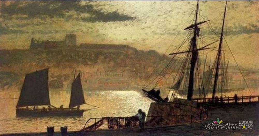 约翰·阿特金森·格里姆肖(John Atkinson Grimshaw)高清作品《惠特比》