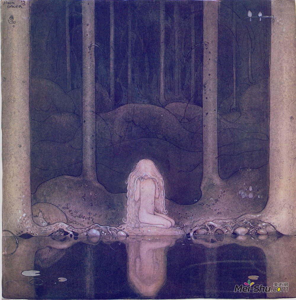 约翰·鲍尔(John Bauer)高清作品《在地精和巨魔》