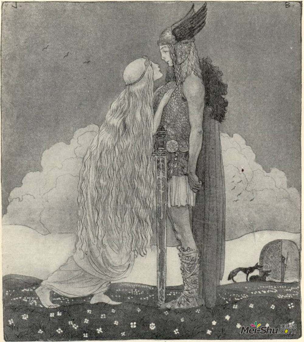 约翰·鲍尔(John Bauer)高清作品《Freyja and Svipdag》