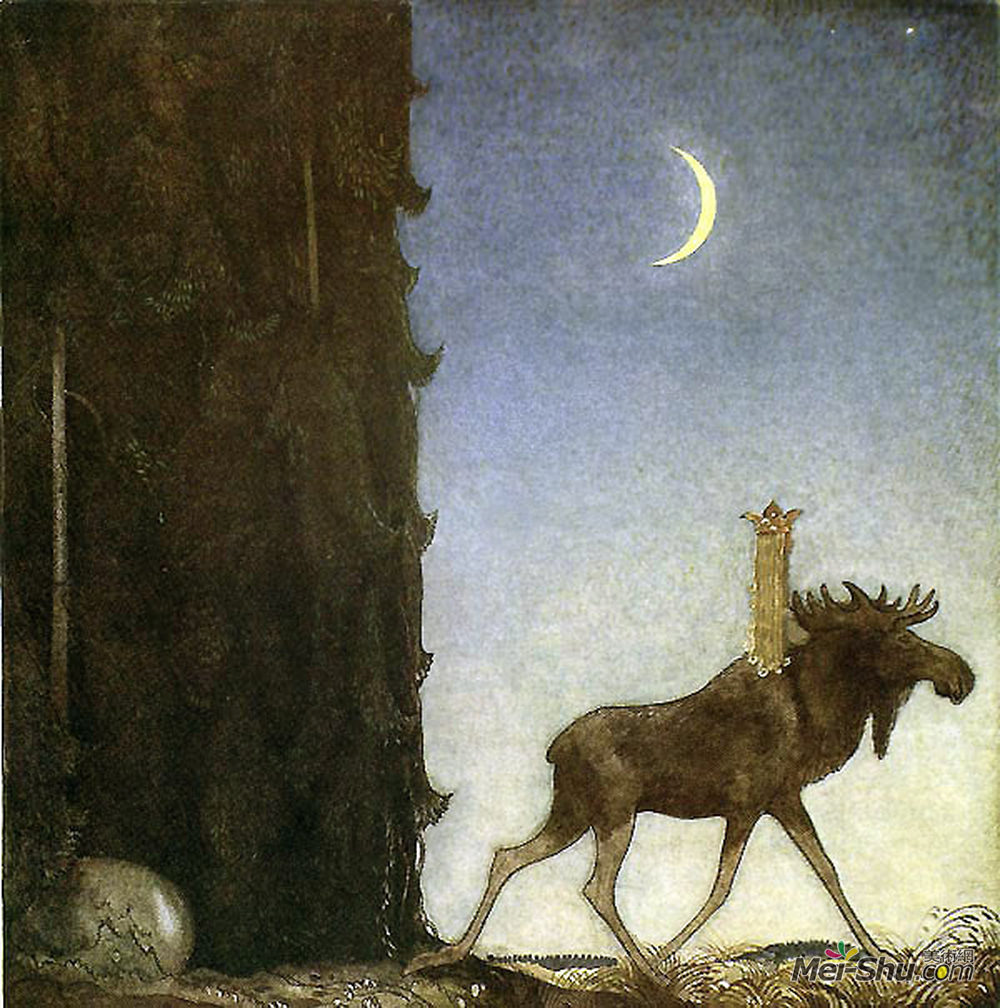 约翰·鲍尔(John Bauer)高清作品《麋鹿》