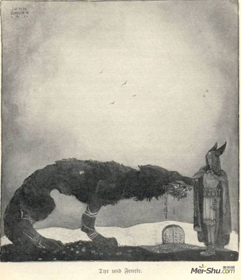 约翰·鲍尔(John Bauer)高清作品《Tyr and Fenrir》