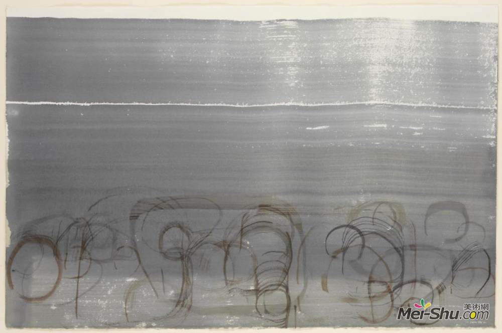 约翰凯奇(John Cage)高清作品《新河水彩，第四辑，第6号》