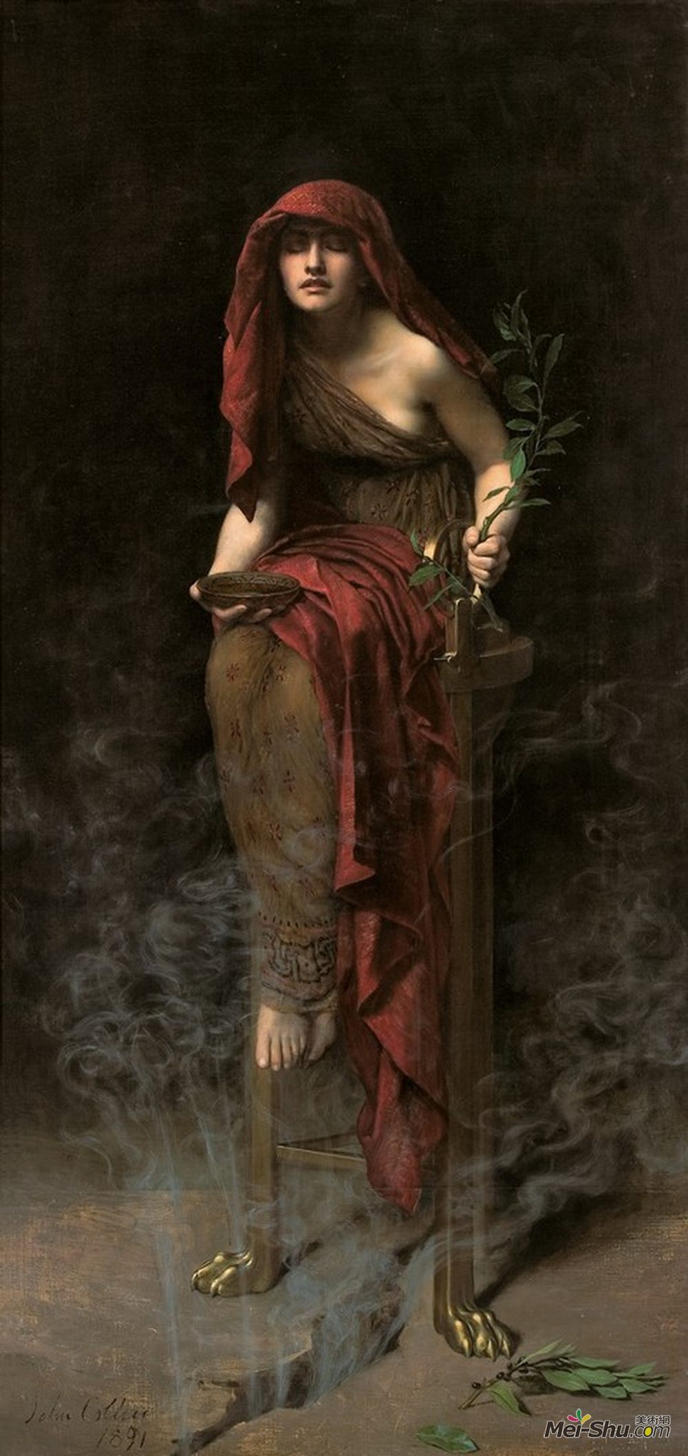 约翰·柯里尔(John Collier)高清作品《德尔福女祭司》