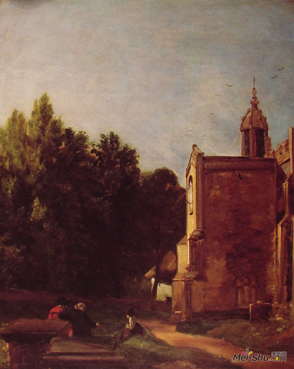 约翰·康斯特布尔(John Constable)高清作品《教堂门廊》