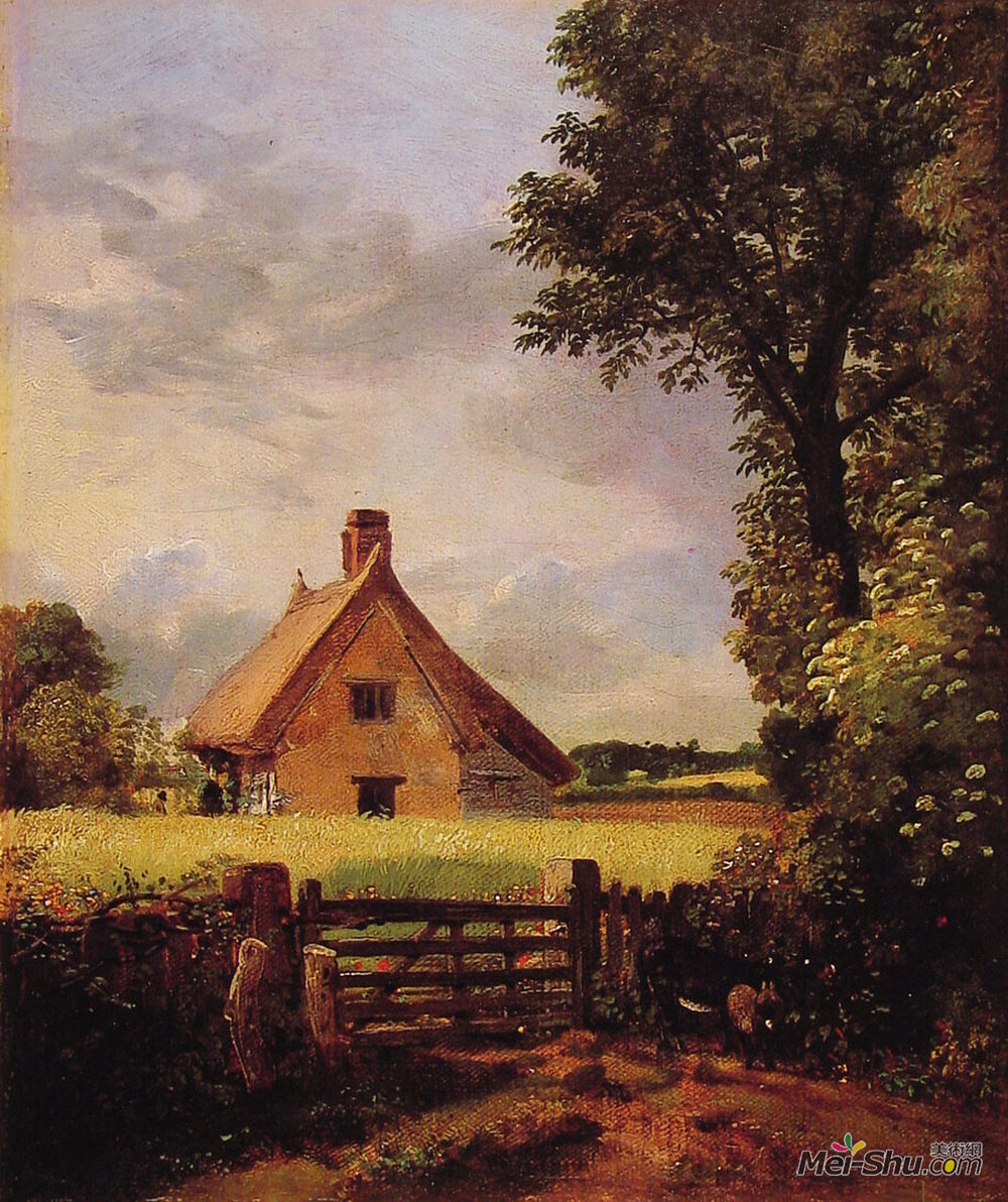 约翰·康斯特布尔(John Constable)高清作品《麦田里的小屋》