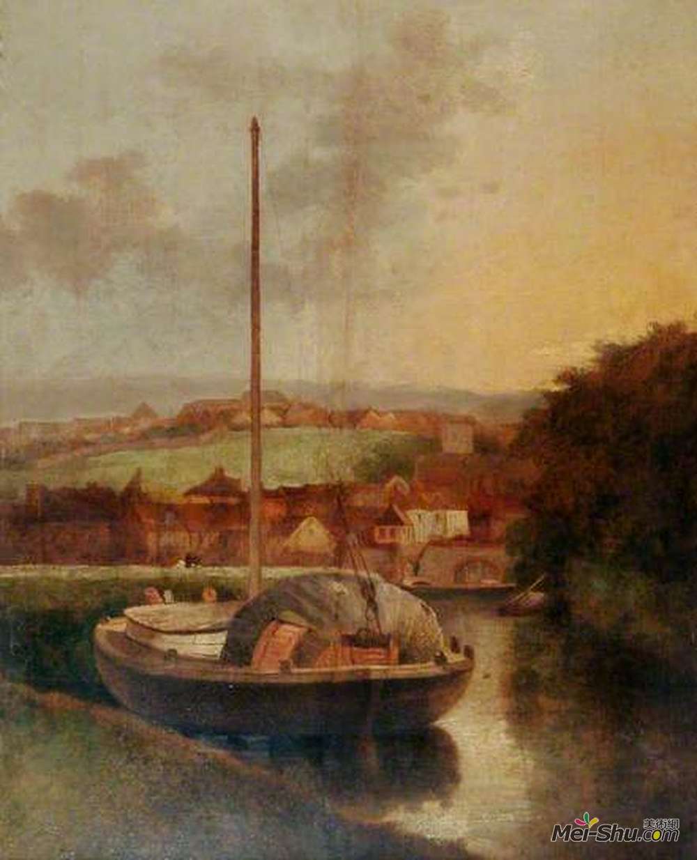 约翰·克罗姆(John Crome)高清作品《A View on the Wensum, Norfolk》