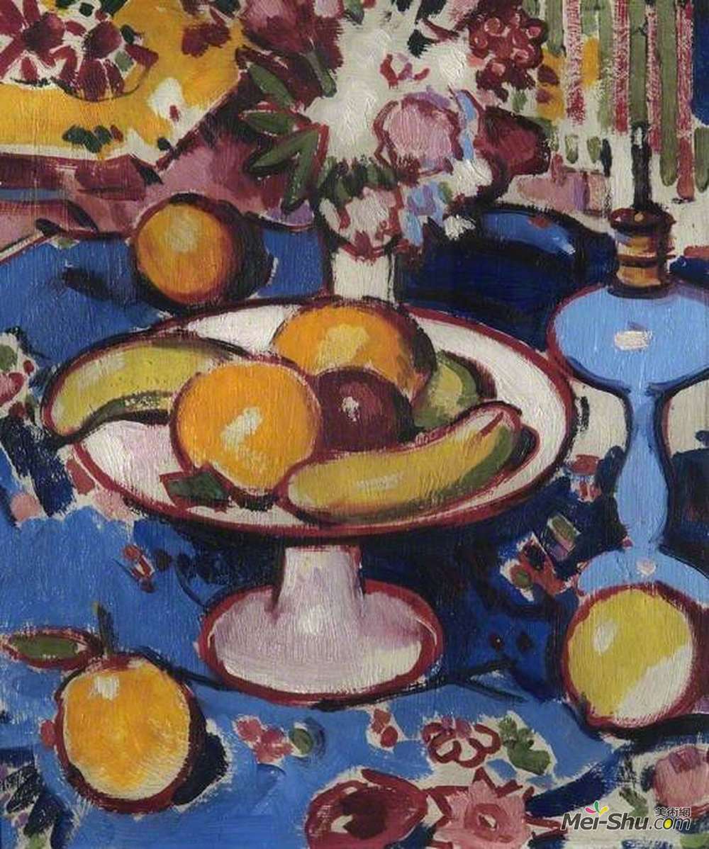 约翰·邓肯·弗格森(John Duncan Fergusson)高清作品《蓝色的灯》