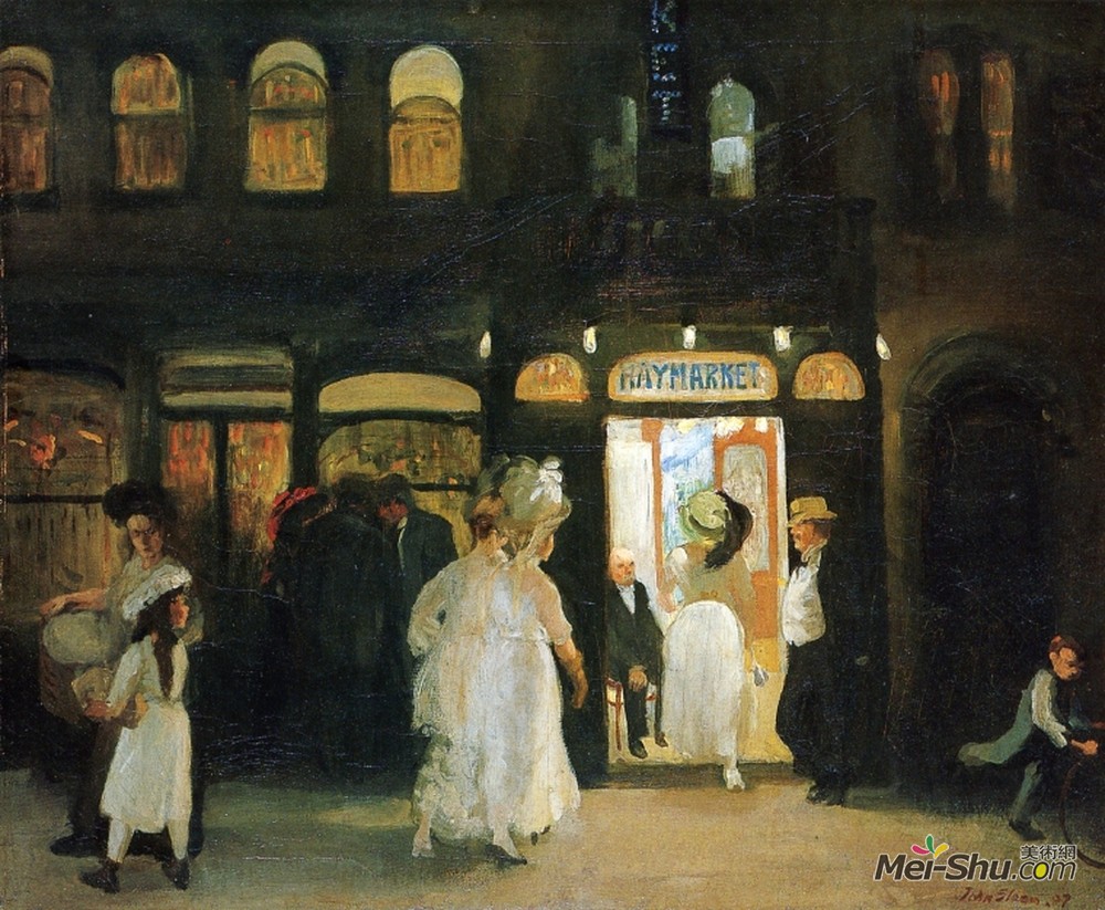 约翰法国斯隆(John French Sloan)高清作品《干草市场》