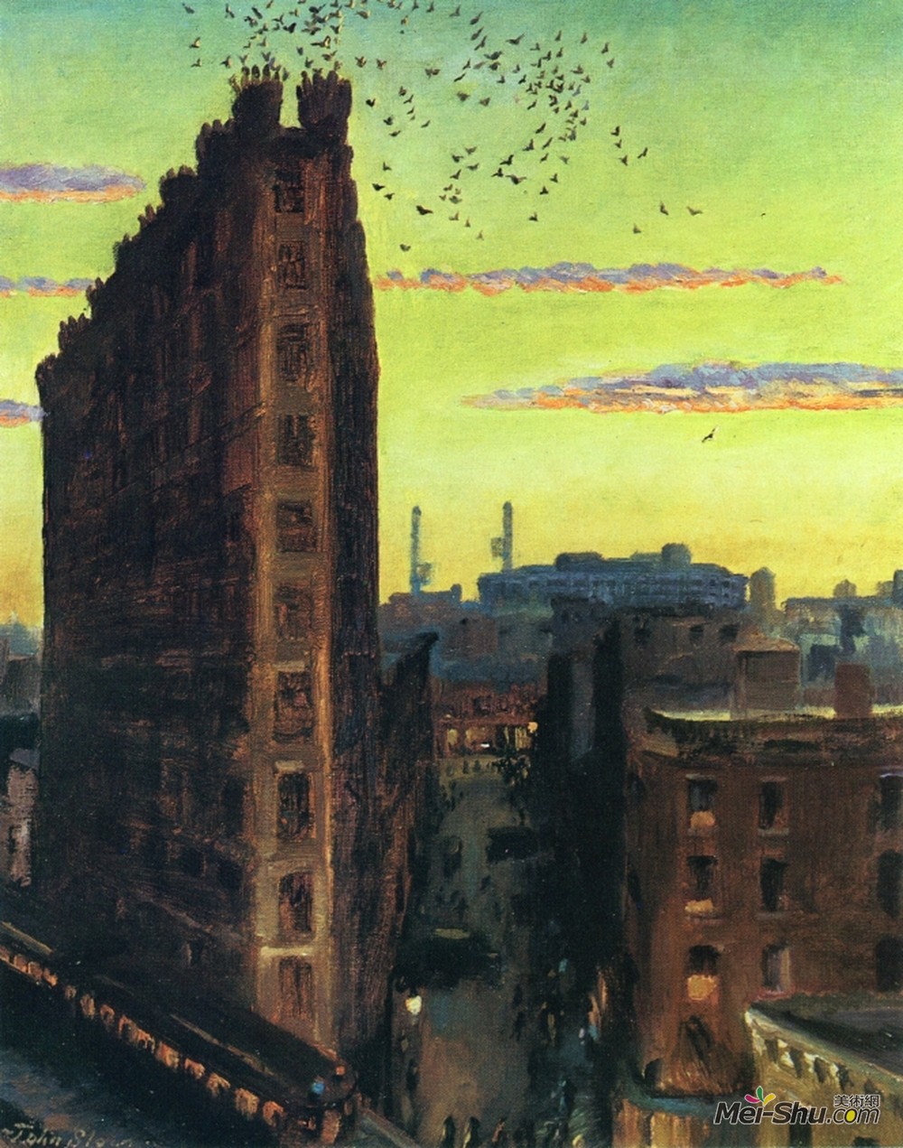 约翰法国斯隆(John French Sloan)高清作品《科妮莉亚街》