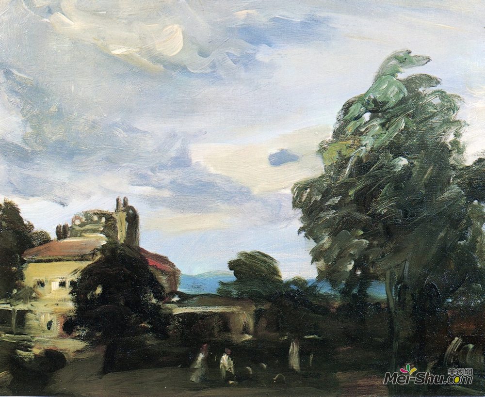 约翰法国斯隆(John French Sloan)高清作品《我们在宾夕法尼亚华盛顿堡的家》