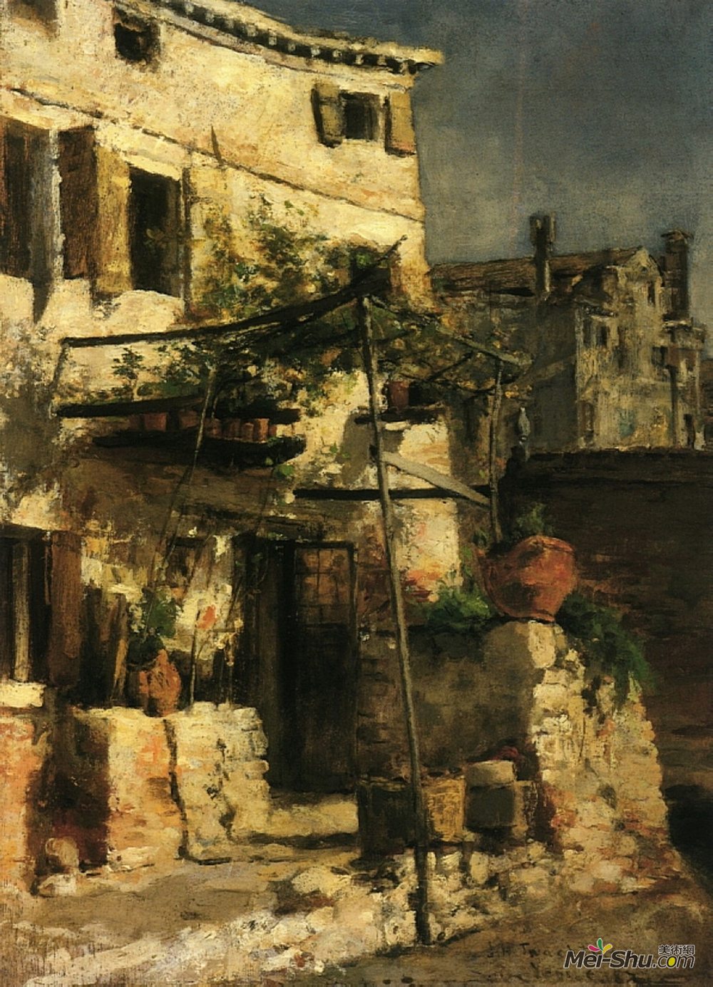 约翰·亨利·特瓦克特曼(John Henry Twachtman)高清作品《威尼斯景色》