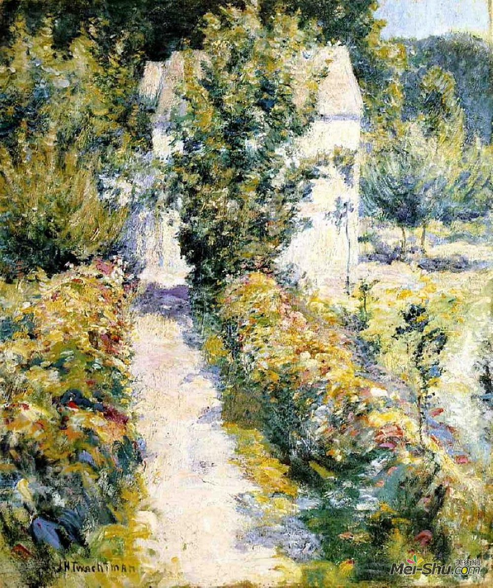 约翰·亨利·特瓦克特曼(John Henry Twachtman)高清作品《杜鹃花》