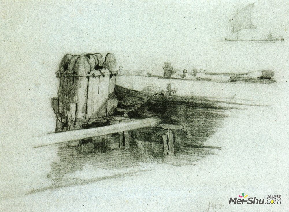 约翰·亨利·特瓦克特曼(John Henry Twachtman)高清作品《舱壁船》