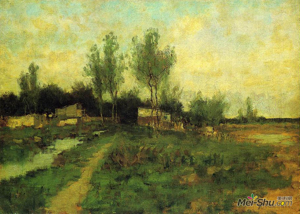 约翰·亨利·特瓦克特曼(John Henry Twachtman)高清作品《乡间小径》