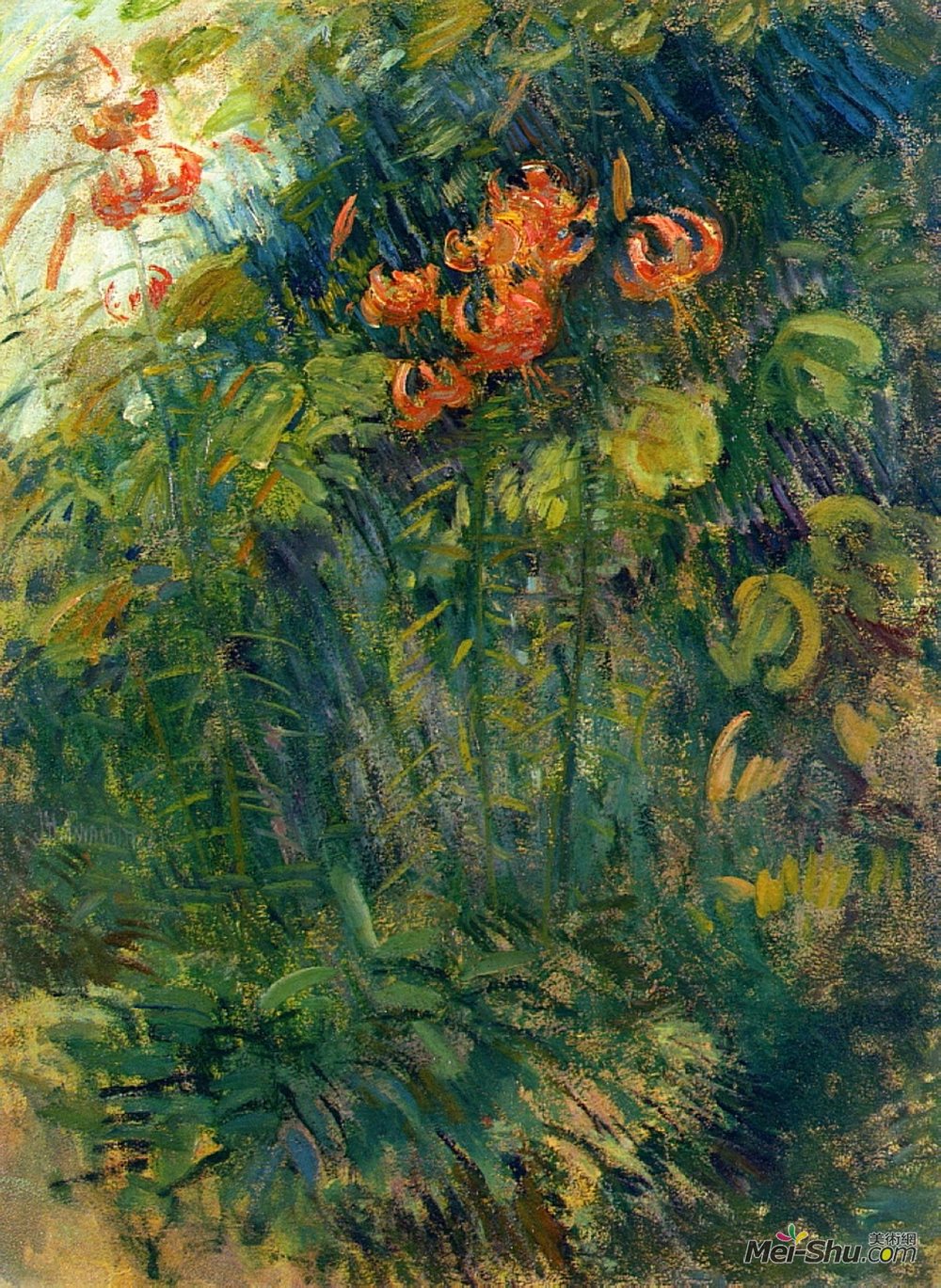 约翰·亨利·特瓦克特曼(John Henry Twachtman)高清作品《花》