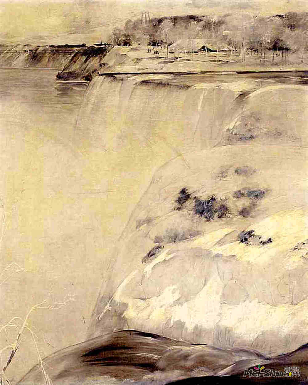 约翰·亨利·特瓦克特曼(John Henry Twachtman)高清作品《尼亚加拉大瀑布》