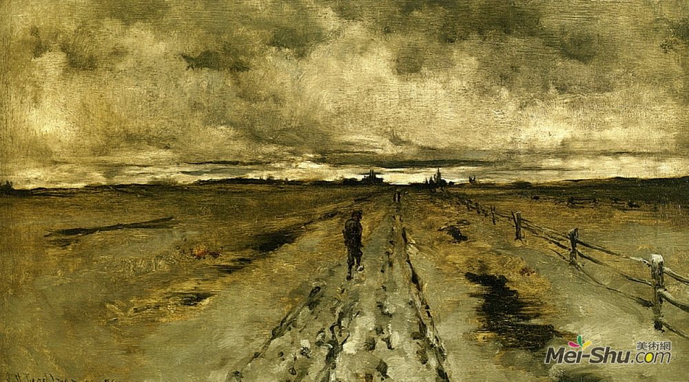 约翰·亨利·特瓦克特曼(John Henry Twachtman)高清作品《辛辛那提路景》