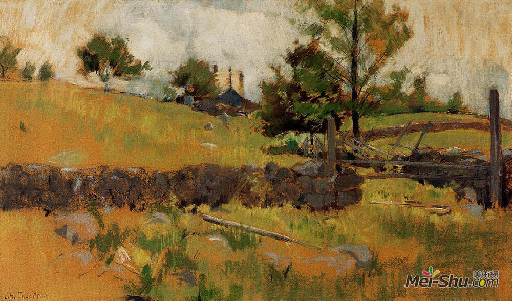 约翰·亨利·特瓦克特曼(John Henry Twachtman)高清作品《春景》