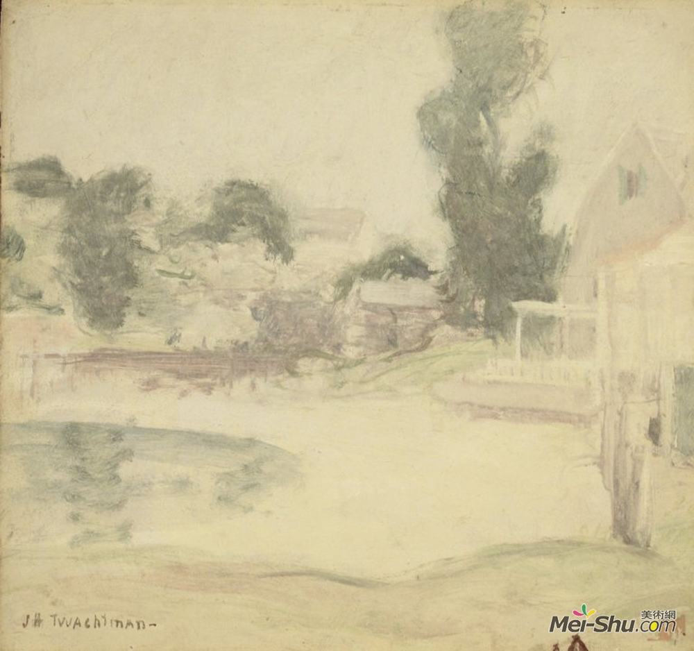 约翰·亨利·特瓦克特曼(John Henry Twachtman)高清作品《雨的尽头》