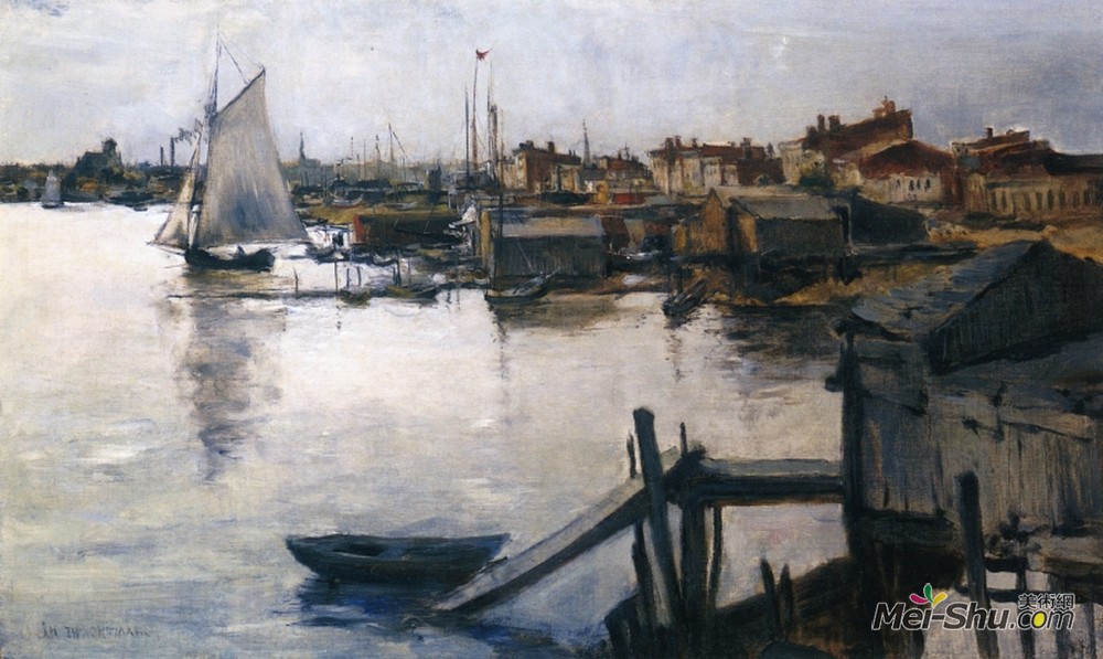 约翰·亨利·特瓦克特曼(John Henry Twachtman)高清作品《海岸》