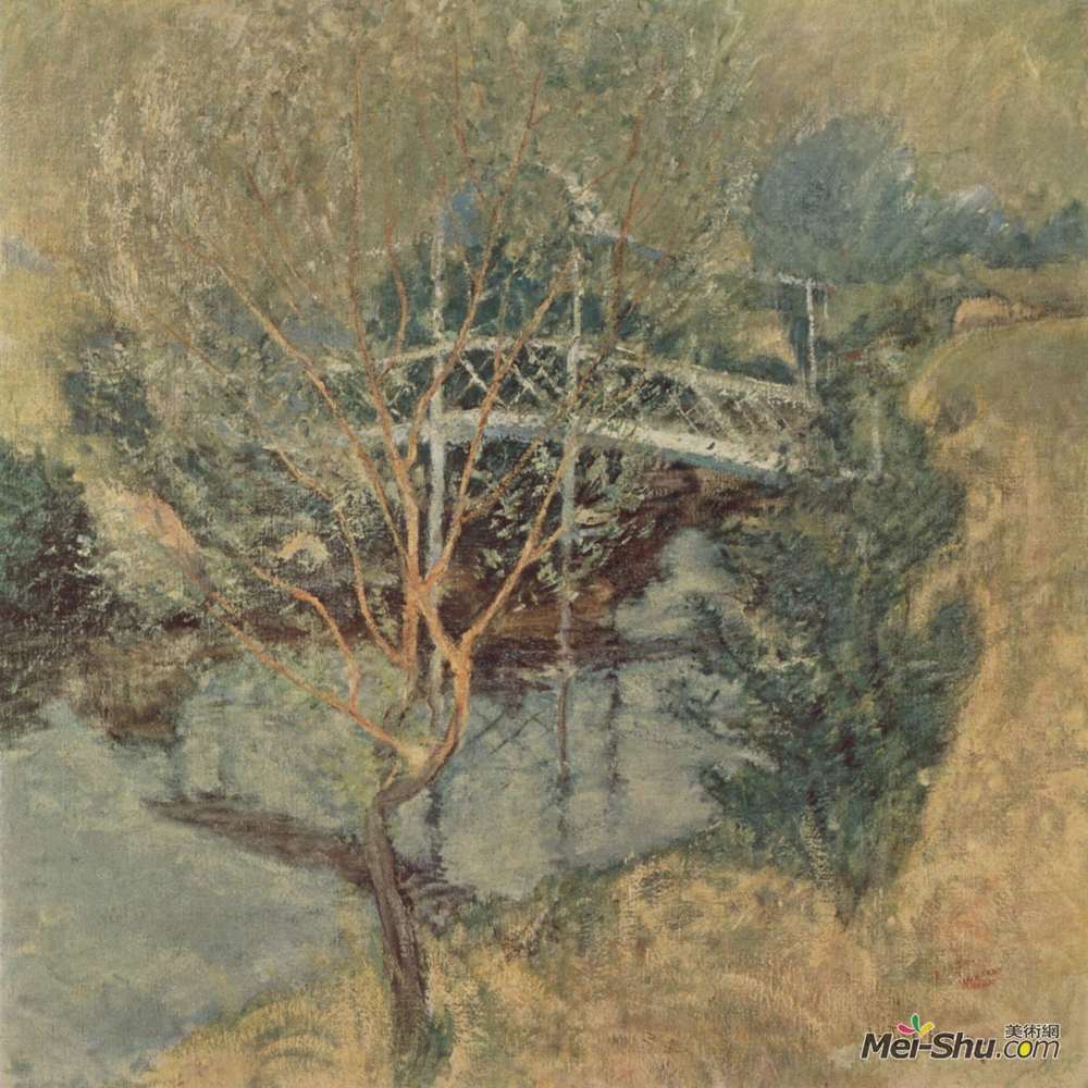 约翰·亨利·特瓦克特曼(John Henry Twachtman)高清作品《白桥》