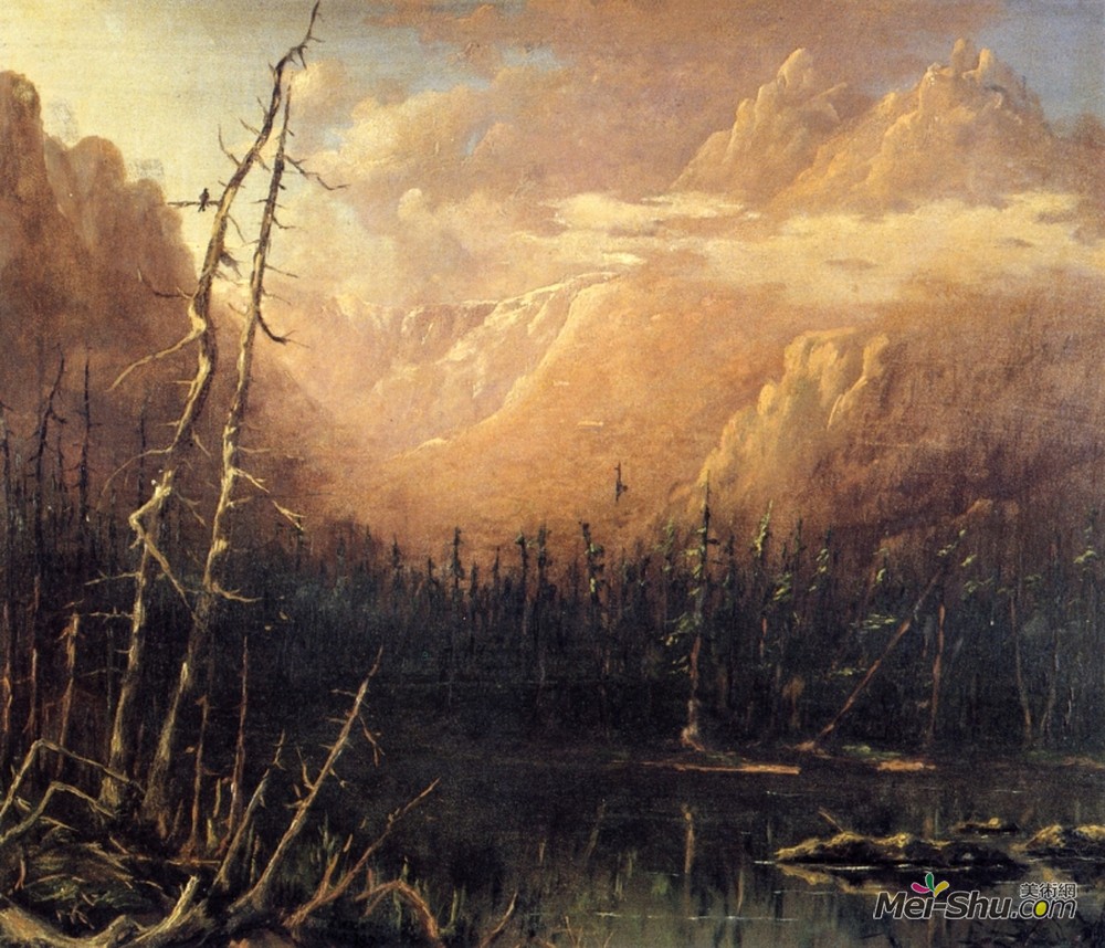 约翰·亨利·特瓦克特曼(John Henry Twachtman)高清作品《塔克曼的峡谷》
