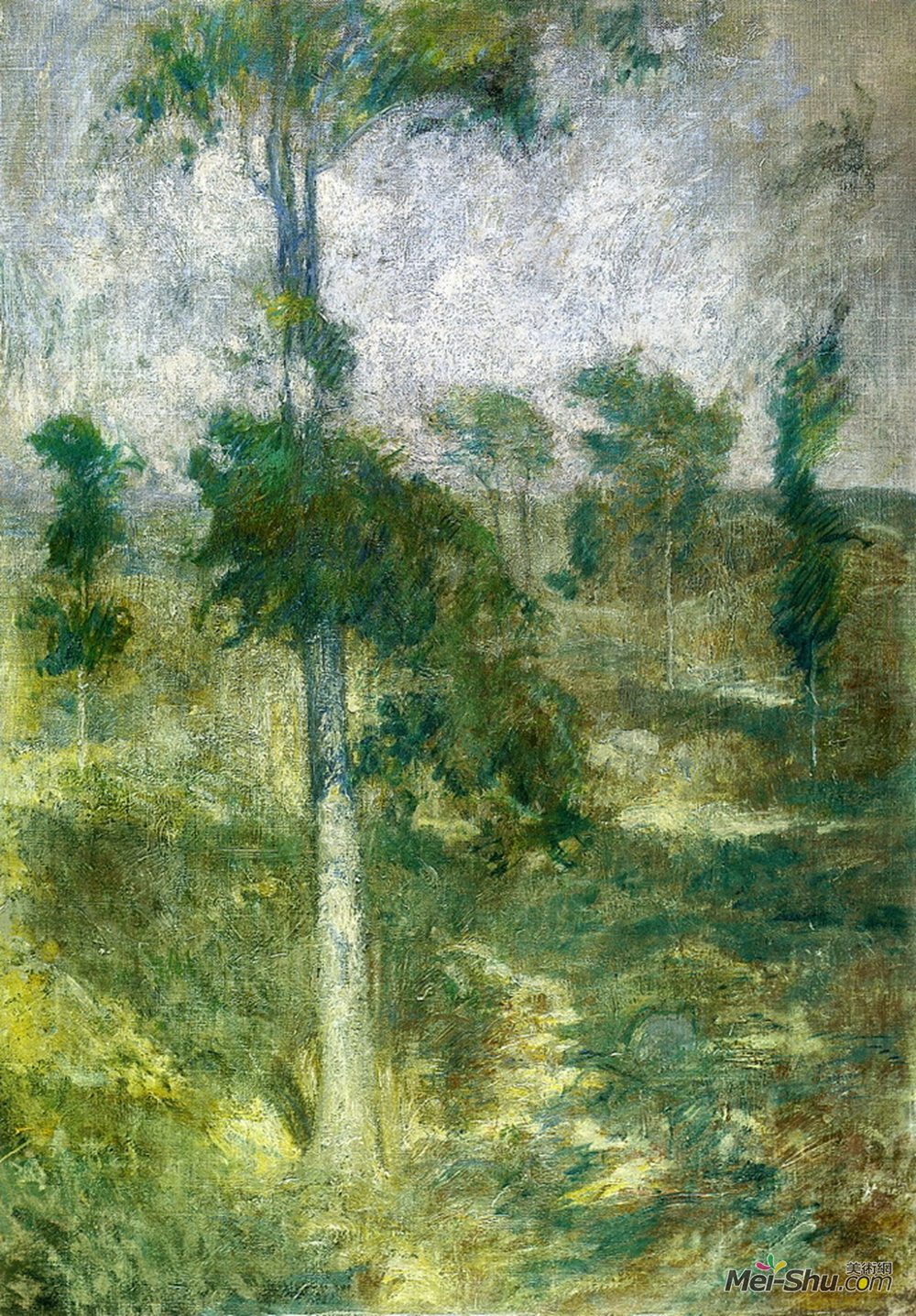 约翰·亨利·特瓦克特曼(John Henry Twachtman)高清作品《格林尼治郁金香树》