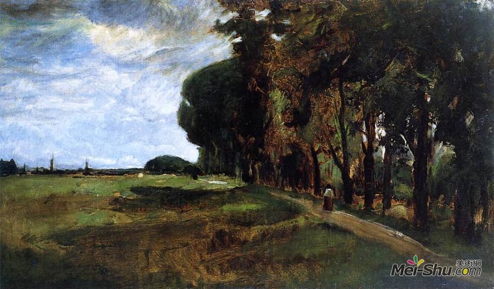 约翰·亨利·特瓦克特曼(John Henry Twachtman)高清作品《查看附近投票》