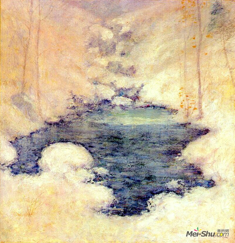 约翰·亨利·特瓦克特曼(John Henry Twachtman)高清作品《冬天的沉默》