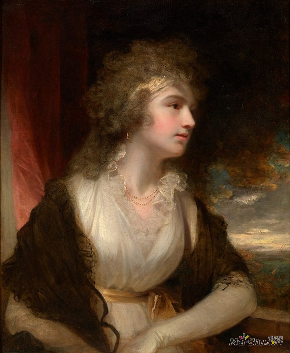 约翰·霍普纳(John Hoppner)高清作品《淑女画像》