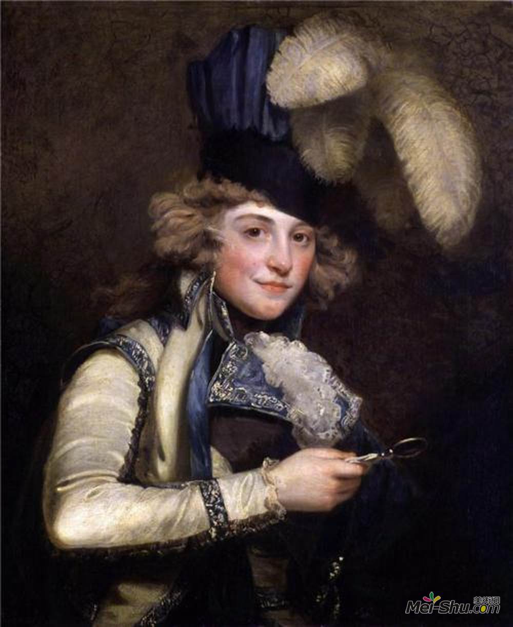 约翰·霍普纳(John Hoppner)高清作品《Portrait of Dorothy Jordan as Hypolita》