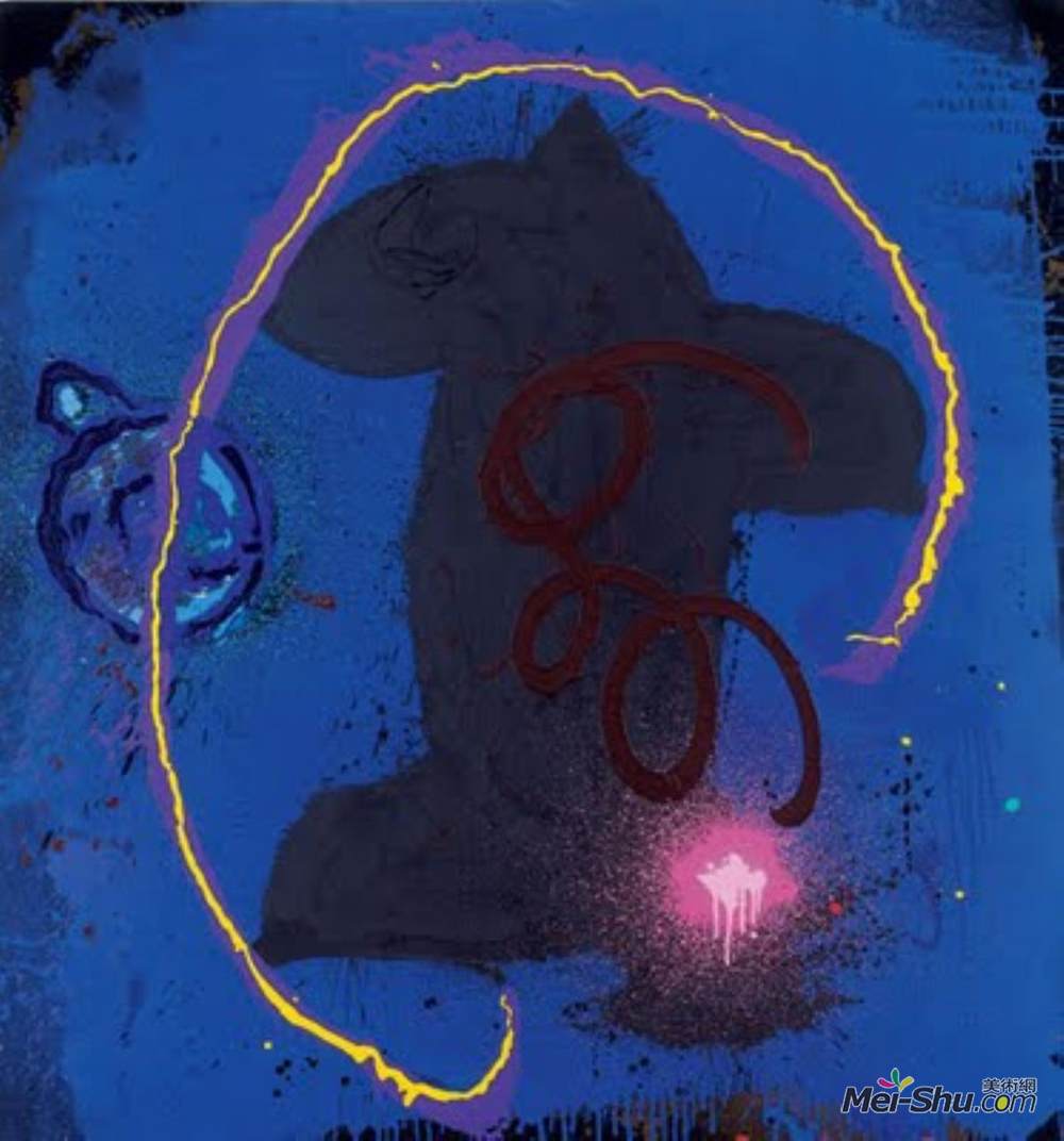 约翰·霍伊兰(John Hoyland)高清作品《黑色的东西（8·2.90）》