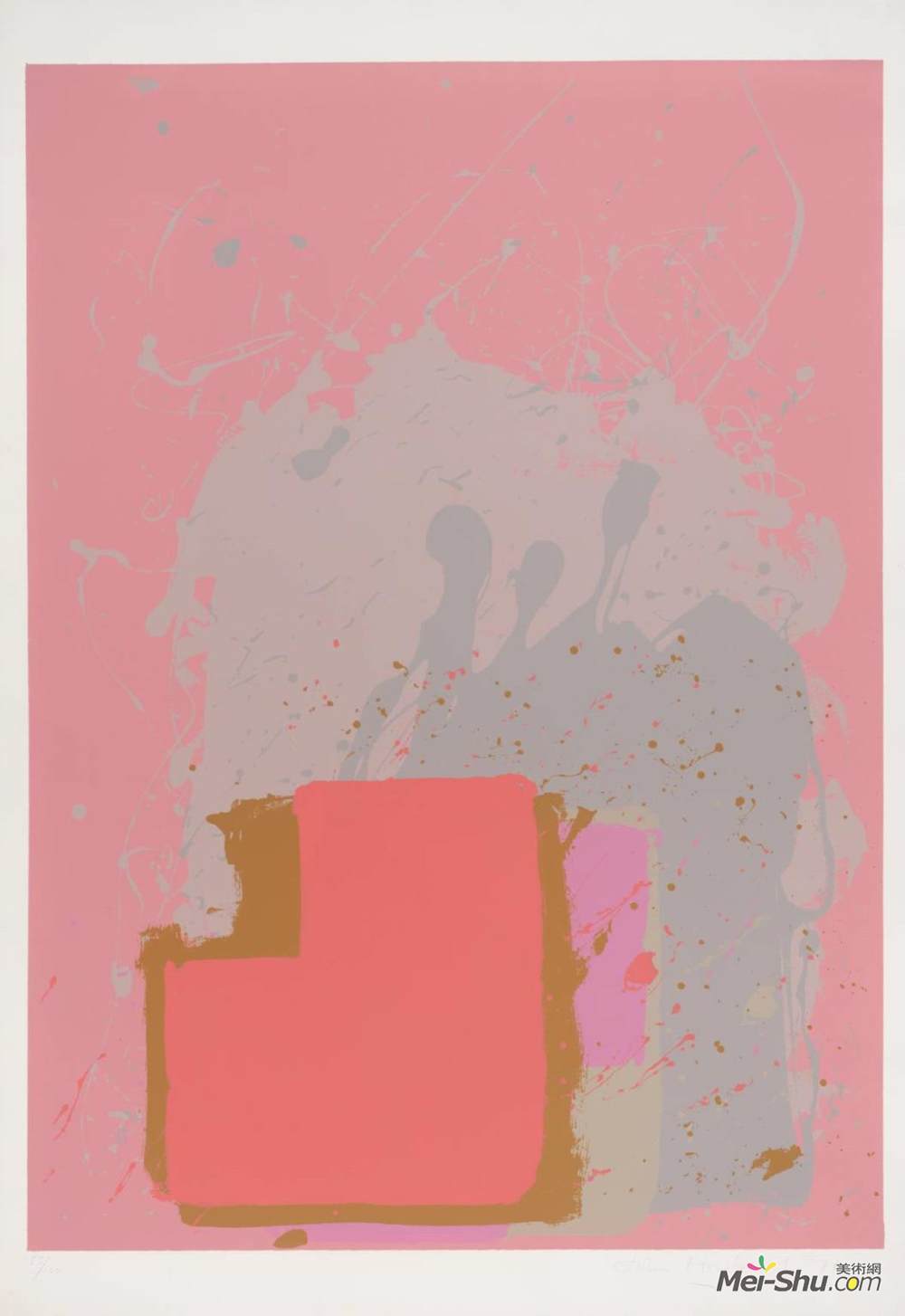 约翰·霍伊兰(John Hoyland)高清作品《粉红红黑》